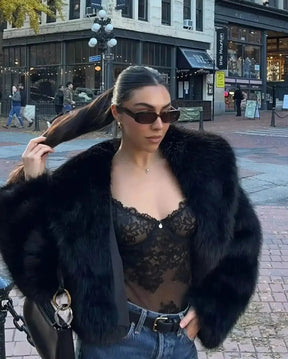 Casaco Sabrina com Textura Felpuda