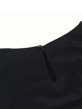 Vestido Longo Sem Mangas com Design Bicolor Diagonal Elegante - Alane