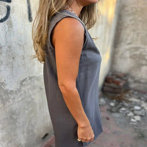 Vestido Charlotte – Sofisticação Europeia em Cada Detalhe - Linho Premium (Leve e Soltinho)